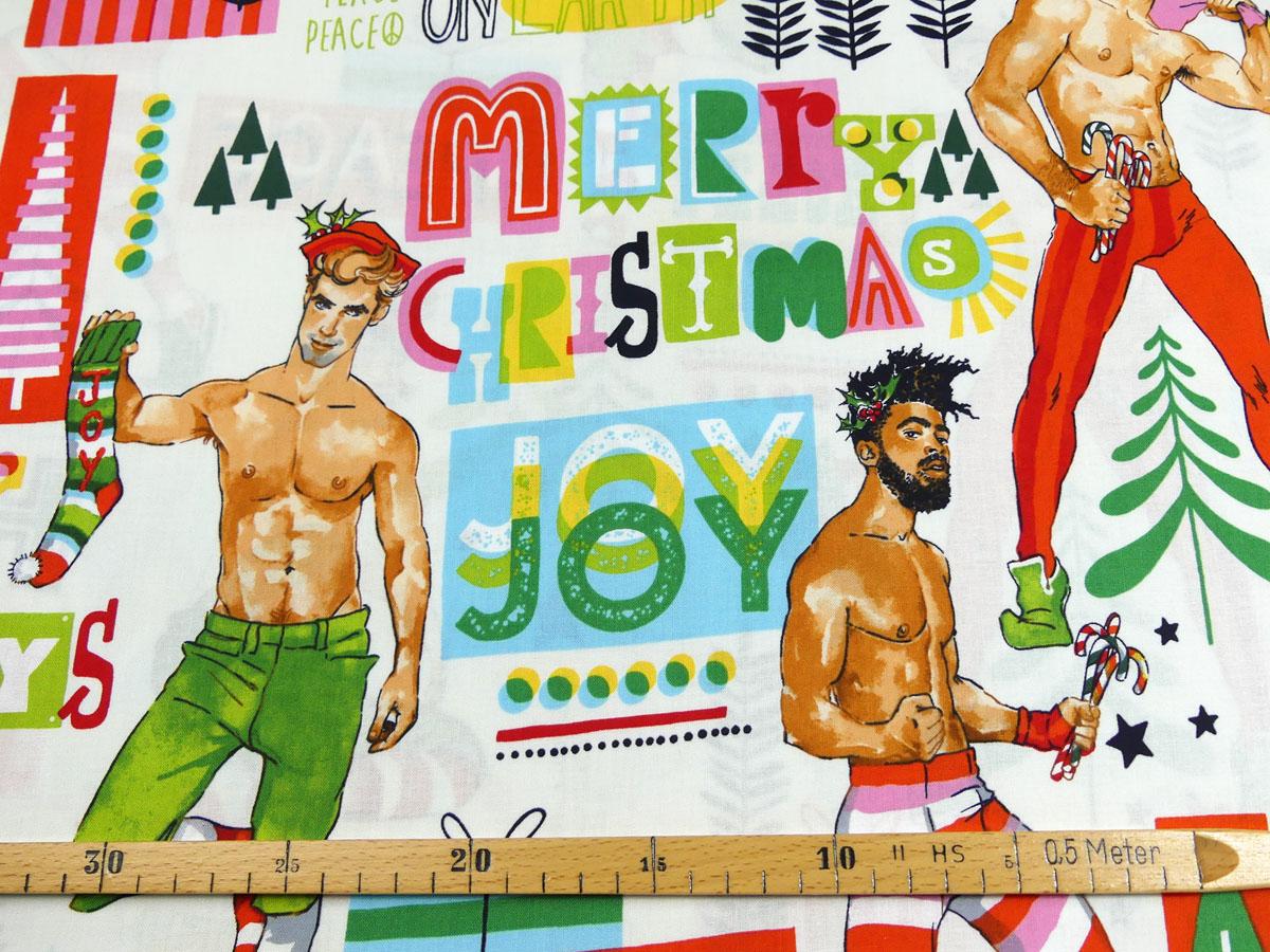 Patchworkstoff Alexander Henry Fabrics Weihnachten Merry Christmas mit Maßangabe